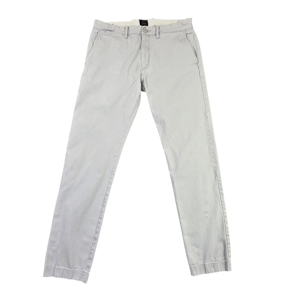 J.Crew 484 Slim Fit Stretch Chino Pants Mens 32x31 Light Gray Cotton Blend